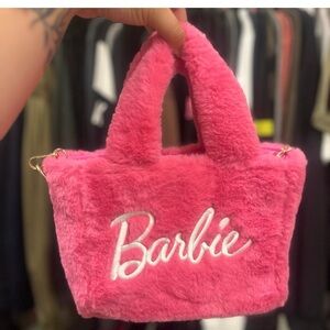 Barbie Pink Faux Fur Tote Bag
